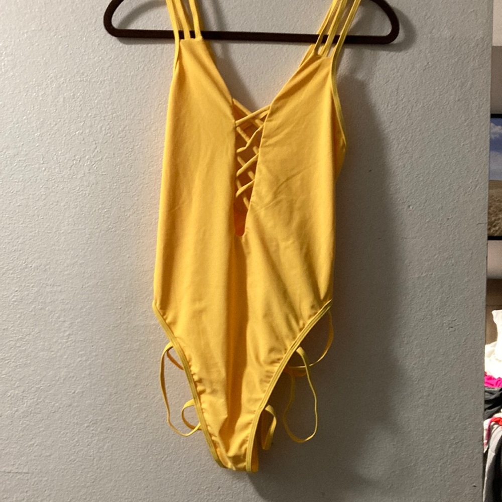 Yellow swimsuit